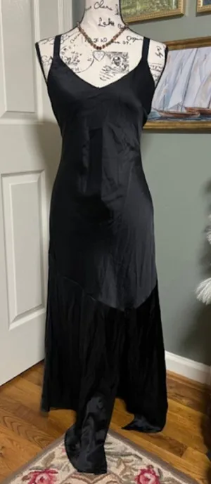 Express SZ M Black Maxi Dress Minimalist Neutral Romantic Gothic thumbnail 1