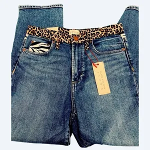 Alice + Olivia Amazing Animal Print High Rise Jeans Size 28 NWT thumbnail 6