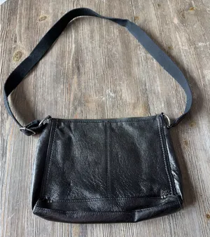 The Sak black Leather Clutch Crossbody Shoulder Bag camila texture classic thumbnail 1