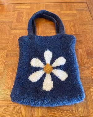 Free People Flower Power tote in denim blue thumbnail 1