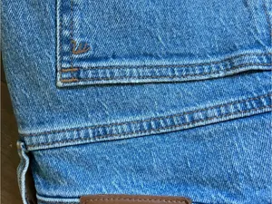 Madewell Light Blue Straight-Leg Jeans with Raw Hem thumbnail 8