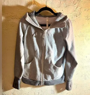 Lululemon Athletica Scuba Gray Zippered Fitted Hoodie 6 thumbnail 1