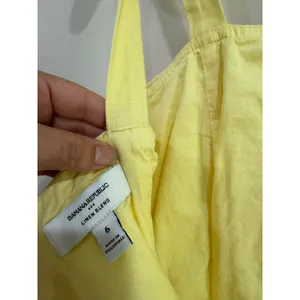 Banana Republic Yellow Linen‎ Blend Fit & Flare Mini Dress Size 6 thumbnail 5