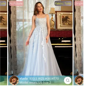 Lavetir blue tulle and lace dress sz.S thumbnail 4