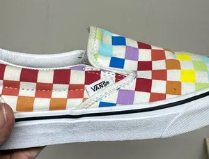 Vans Multicolor Checkered Slip-On Sneakers women’s 7.0 men’s 5.5 thumbnail 1