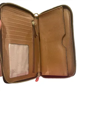 Michael Kors Jet Set Continental Wallet MK Signature Black Brown thumbnail 3