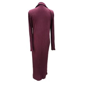 Banana Republic Wide-Ribbed Knit Midi Dress Vino Rosso Burgundy Long‎ Sleeve L thumbnail 6