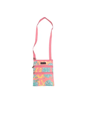 Simply Southern Crossbody Bag Pink Tropical Horseshoes Pockets Zippered thumbnail 2