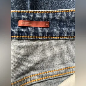 Pilcro Blue Distressed Straight Leg Jeans thumbnail 7