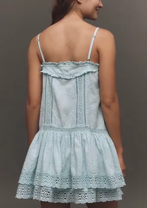 Anthropologie Pilcro Square-Neck Lace Swing Mini Dress, Size M thumbnail 5
