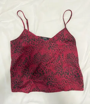 Forever 21 Maroon Leopard Top thumbnail 1