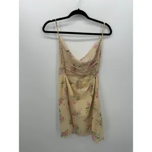 Reverse Womens Yellow Floral Y2K Mini Dress‎ Size M Slip Dainty Feminine Fairy thumbnail 2