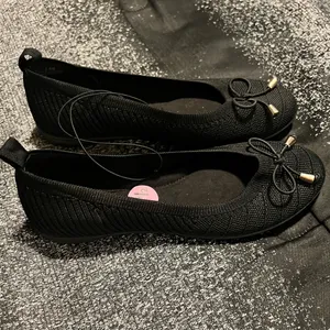 Womens 5.5 NWOT Chinese Laundry Black Knit Ballet Flat Slip On Shoes thumbnail 2