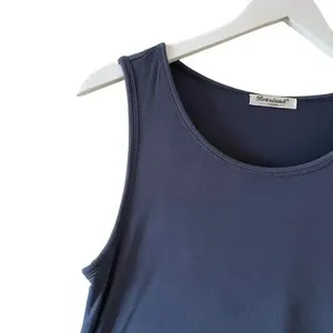 Bearsland Sleeveless Navy Blue Modal Midi Solid Womens Dress SZ S thumbnail 5