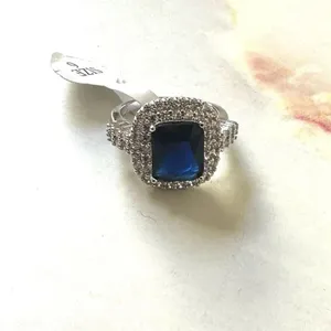 Silver and blue glamorous ring Size 6 thumbnail 2
