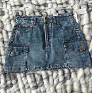 Aritzia Denim Forum Skirt Mid-Rise Cargo thumbnail 1