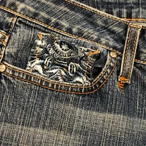 Kikit High Waist Embroidered Pocket Jeans Stretch Fit Flare 8 thumbnail 5