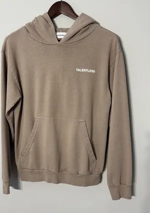 Talentless Pullover Hoodie Sweatshirt Womens XS Beige 100%‎ Cotton Casual Comfy thumbnail 1