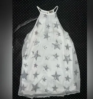 Show Me Your MuMu White and Silver Star Mini Dress thumbnail 2