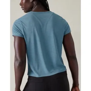 New Athleta M Sandwash Modal Tee Women’s Size Medium Skylark Blue thumbnail 4