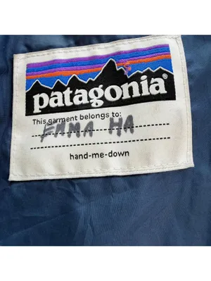 Patagonia Navy Down Hooded Parka Jacket Small Fleece Lined Worn Wear Winter Coat thumbnail 7