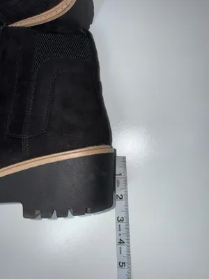 Maurices Bridget Chelsea Boots Black Faux Suede Ankle Zipper thumbnail 7