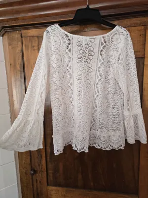 O Shyanne White Crochet Lace Top - Feminine Detail thumbnail 3
