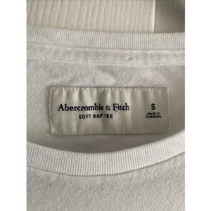 Abercrombie Fitch Soft‎ A&F Tee Womens Size S White Logo Embroidered Cotton Y2K thumbnail 3