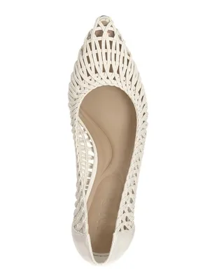 NWT INC International Concepts Zitah Woven Pointed Toe Pumps White Woven 9M thumbnail 4
