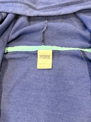 Pink Victoria's Secret women's large blue sweatshirt jacket thumbnail 2