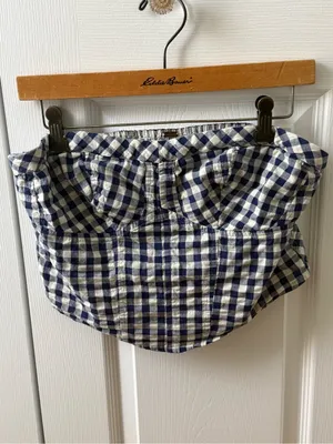 Free People Leilani Tube Top in Blue Gingham thumbnail 2