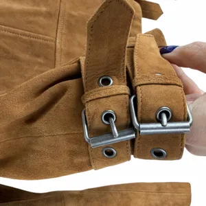 Lucky Brand Goat Suede Asymmetrical Zip Moto Jacket Brown Size XS thumbnail 11
