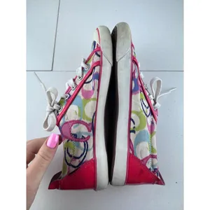 Coach Barrett Poppy canvas sneakers Signature Pattern Tennis Shoes Size‎ 8.5B thumbnail 5