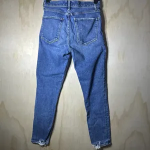 AGOLDE Nico High-Rise‎ Skinny Jeans Blue Bottom Distressed Denim Jeans Size 27 thumbnail 5