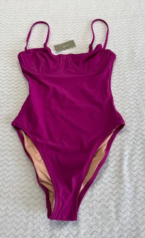 J.Crew Underwire One Piece Swimsuit Magenta Purple BX217 Size 6 NWT thumbnail 1