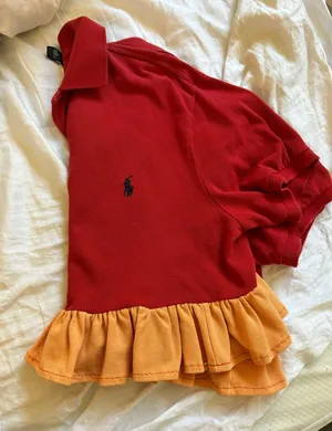 Ralph Lauren ruffled  collared polo crop thumbnail 1