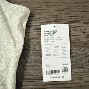 Athleta Signature Rib Square Neck Crop Tank - Size XL -‎ Fog Grey Heather - NWT thumbnail 10