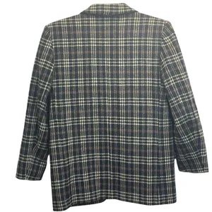 David N. Blazer Vintage Wool Plaid‎ Suede Trim Jacket Brown Black 10 Academia thumbnail 5
