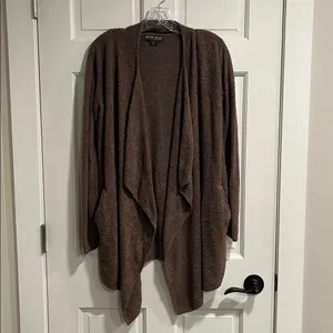 Barefoot Dreams Cozychic Lite Wrap Sweater in Brown Size S/M thumbnail 2