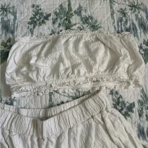 Free People Twyla Beach Shorts Top Bandeau Bra Set M Ivory White Free-EST thumbnail 11
