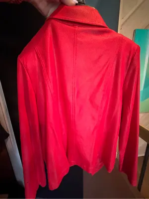 Bali Red Faux Leather Moto Jacket - Women's thumbnail 3