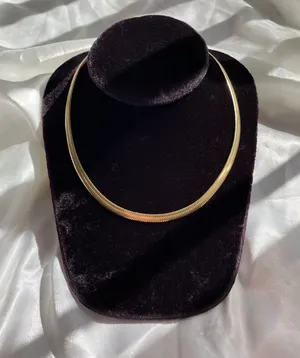 NEW 18K Gold Plated (5mm) Herringbone Flat Chain Necklace thumbnail 1