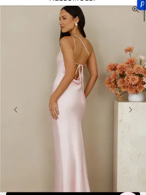 Hello Molly Backless Satin Slip Dress in Blush Pink thumbnail 3