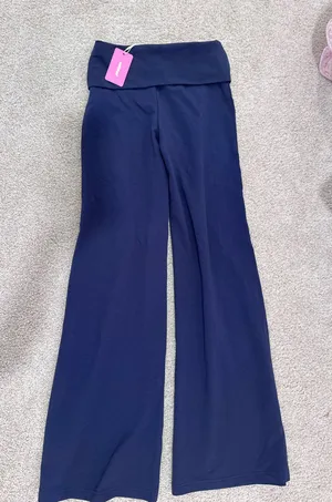 Edikted Fold Over Pants Navy thumbnail 1