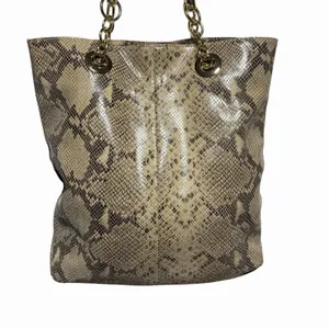 Cynthia Rowley Snakeskin Shoulder Bag Genuine Leather Gold‎ Hardware Mob wife thumbnail 4