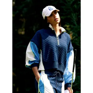Free People Full Count Convertible Sweatshirt Blue Combo M thumbnail 2