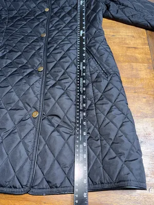 Lauren Ralph Lauren Black Quilted Coat with‎ Cream Faux-Sherpa Collar thumbnail 8
