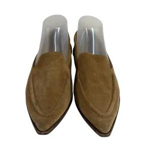 Frye Sz‎ 7.5 Loafer Suede Leather Kenzie Mic Stitch Pointed Toe Shoes Beige Tan thumbnail 3