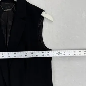 Trina Turk Womens Black Sleeveless Blazer Vest‎ Single Button Size 4 137848 thumbnail 3