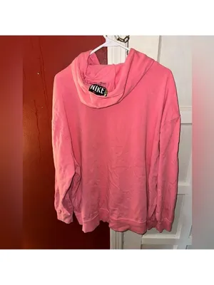 Nike Women's Sportswear Washed Hoodie, Pink, Plus Size 2XL thumbnail 5